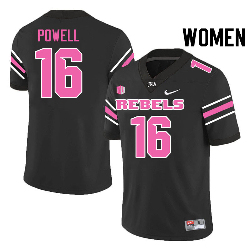 Women #16 Mani Powell UNLV Rebels College Football Jerseys Stitched-Black